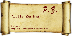 Pillis Zenina névjegykártya